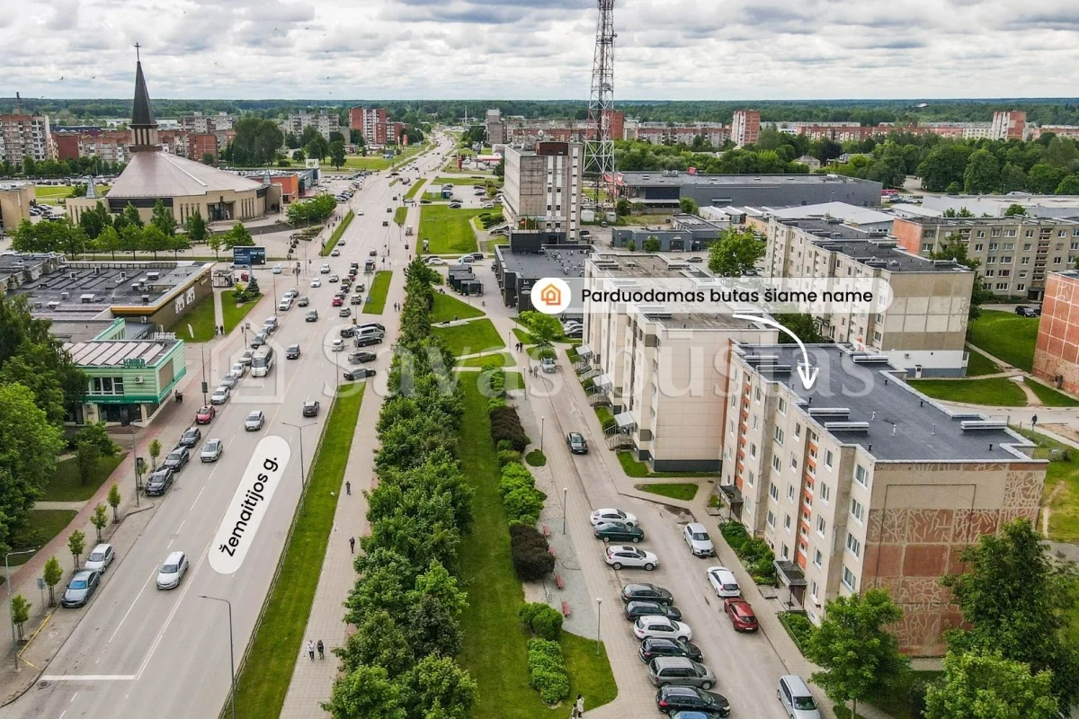 Parduodamas 2 kambarių butas Mažeikių miesto centre, Žemaitijos g. 30