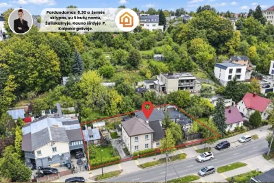 Parduodamas 5 butų namas, su 8,30 arų žemės sklypu, šalia Kauno centro, Žaliakalnyje, P. Kalpoko gatvėje.