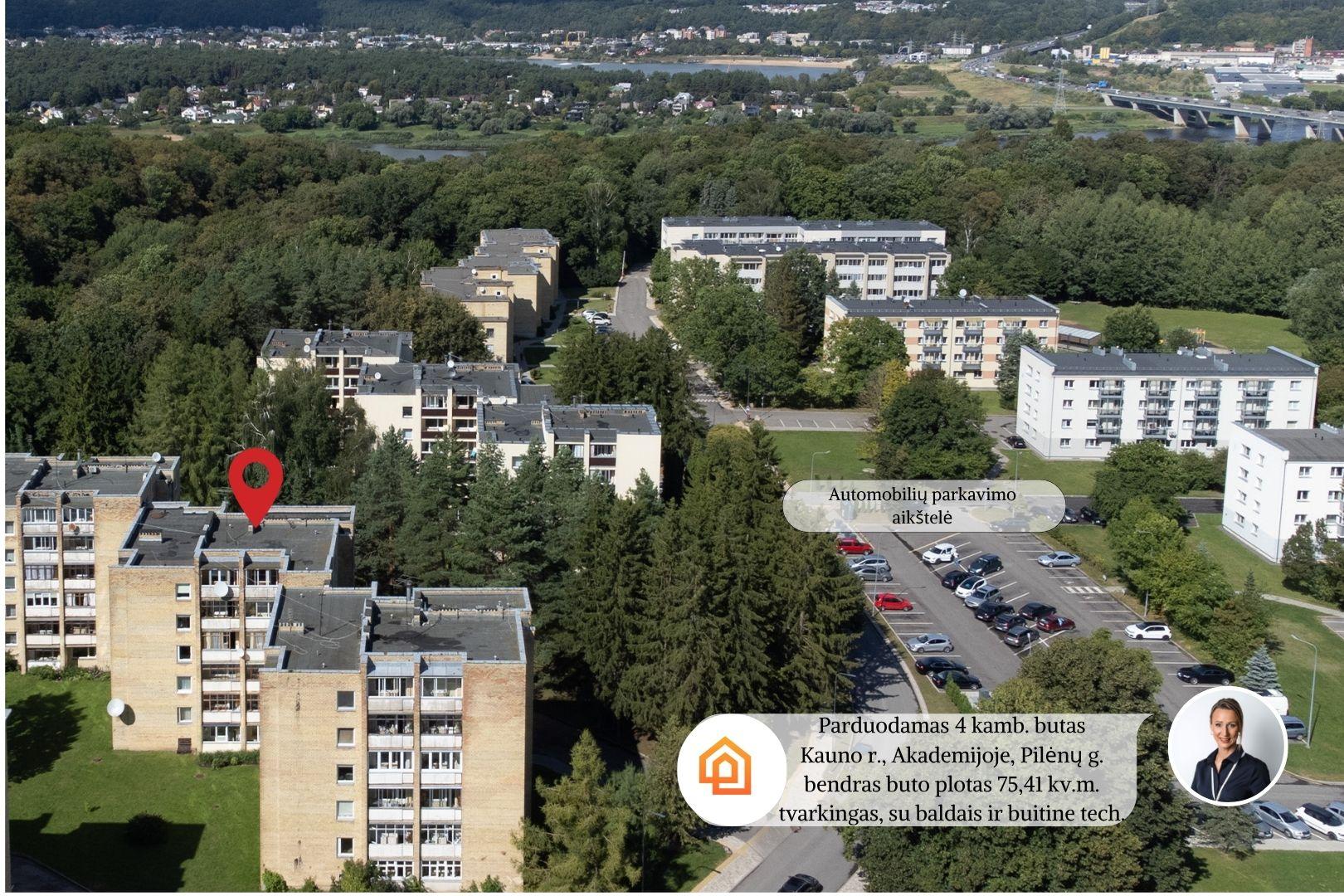 ARDUODAMAS PILNAI ĮRENGTAS, ERDVUS 4 KAMBARIŲ BUTAS KAUNO R., AKADEMIJOS MIESTELYJE &ndash; PILĖNŲ G.