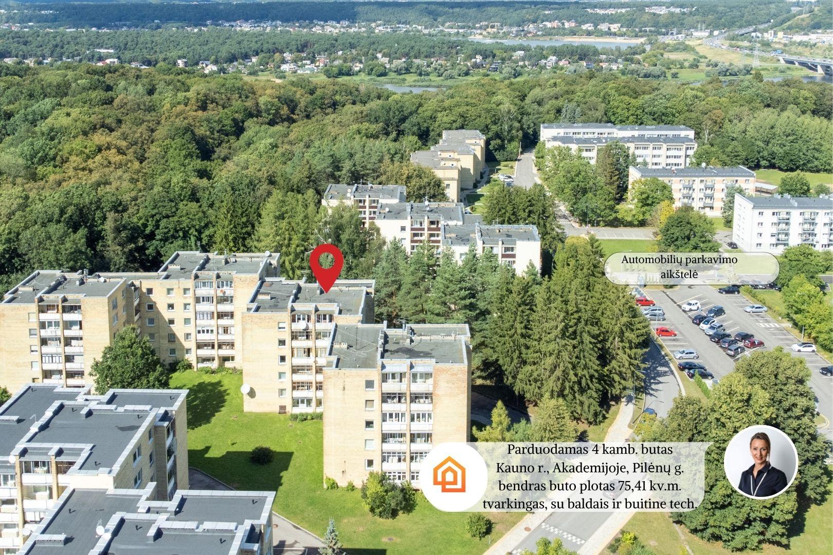 PARDUODAMAS PILNAI ĮRENGTAS, ERDVUS 4 KAMBARIŲ BUTAS KAUNO R., AKADEMIJOS MIESTELYJE &ndash; PILĖNŲ G.