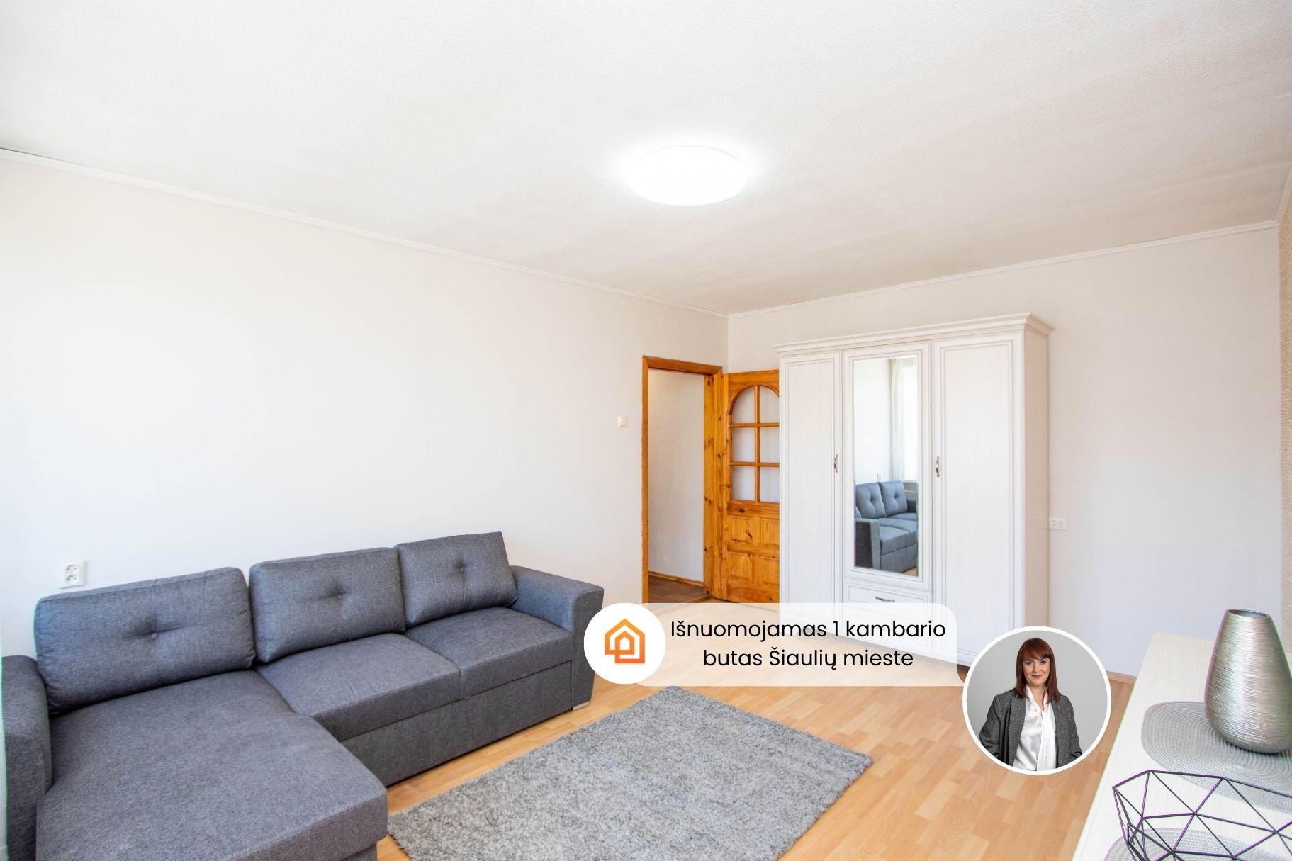 Išnuomojamas erdvus 1 kambario butas centrinėje miesto dalyje, Basanavičiaus g. 18A, Šiauliuose