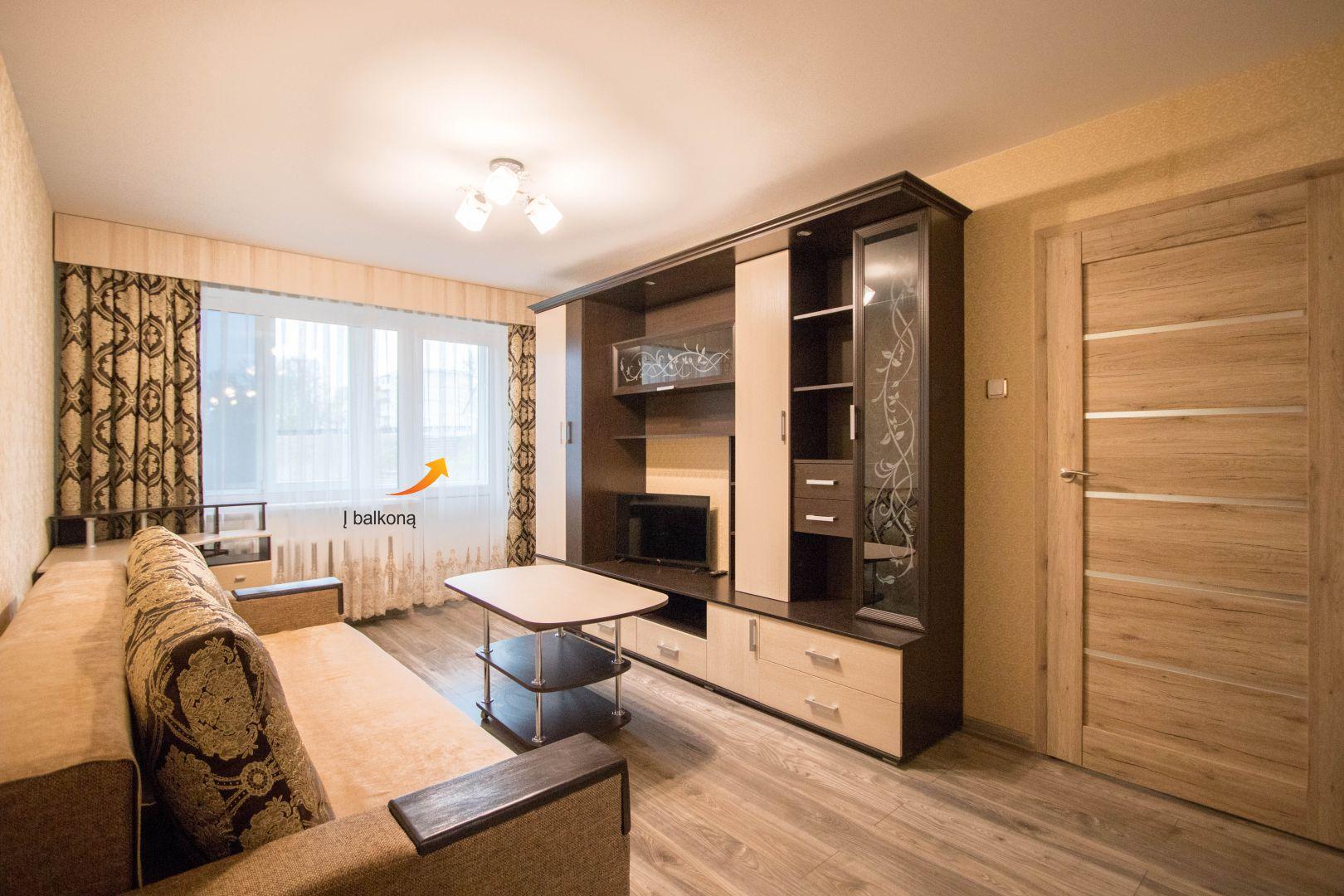 Išnuomojamas naujai suremontuotas 1 kambario butas Tilžės g. 161, Šiauliai