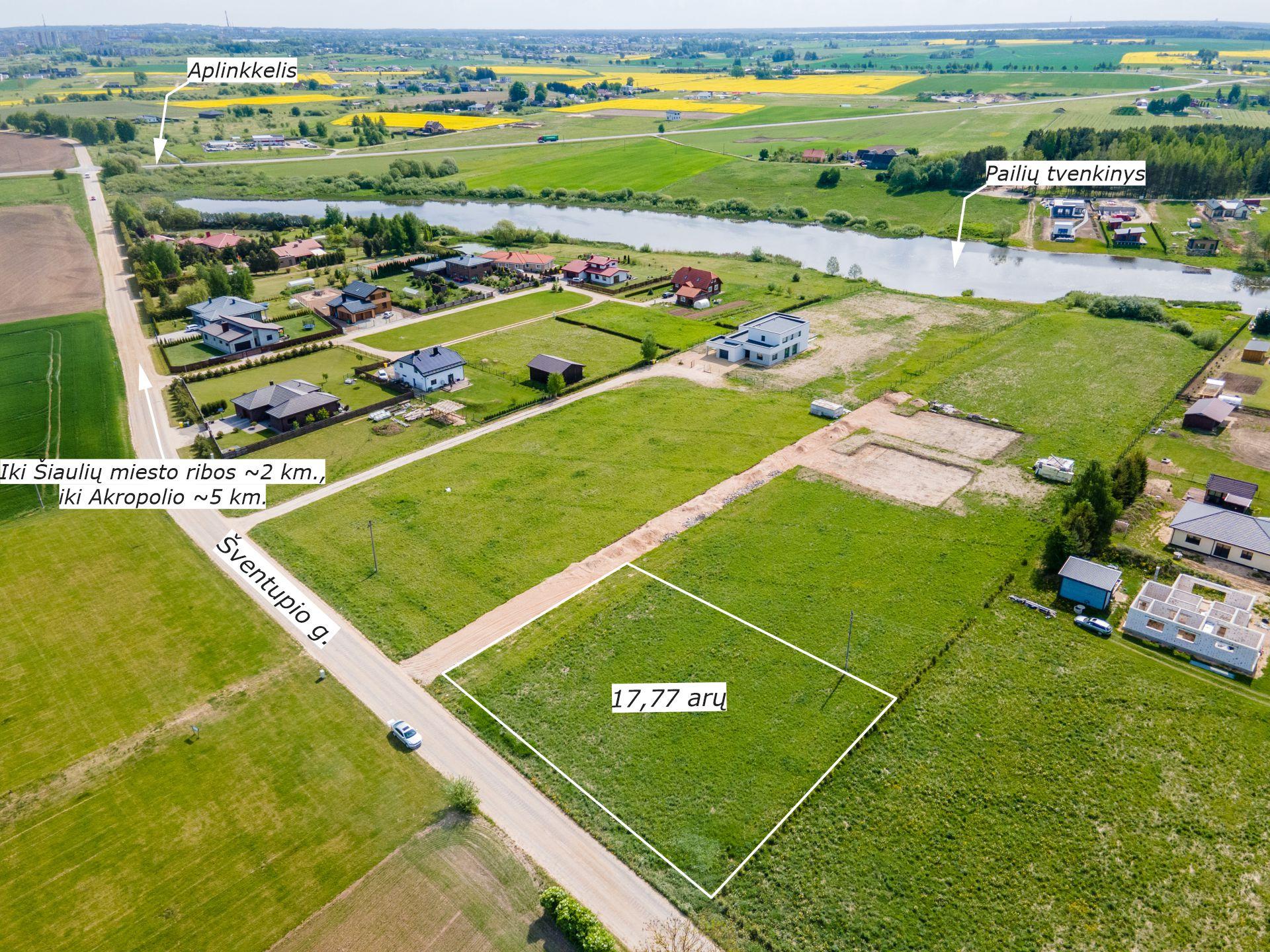 Liko paskutinis 17.77 arų sklypas. Parduodami sklypai prie vandens telkinio Šventupio g., Pailių k., Šiaulių raj.