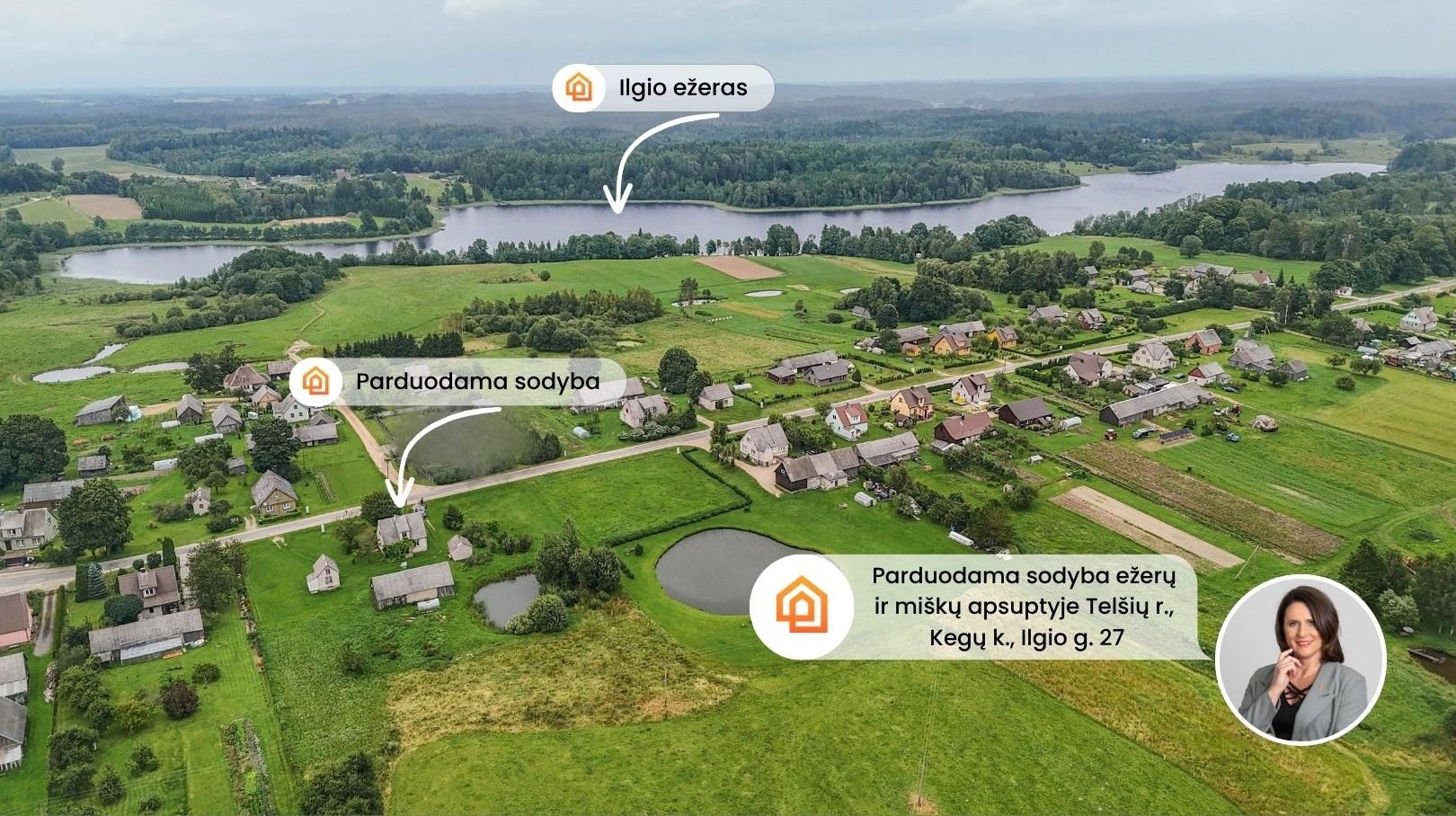 Parduodama sodyba ežerų ir miškų apsuptyje, Telšių r., Kegų k., Ilgio g. 27