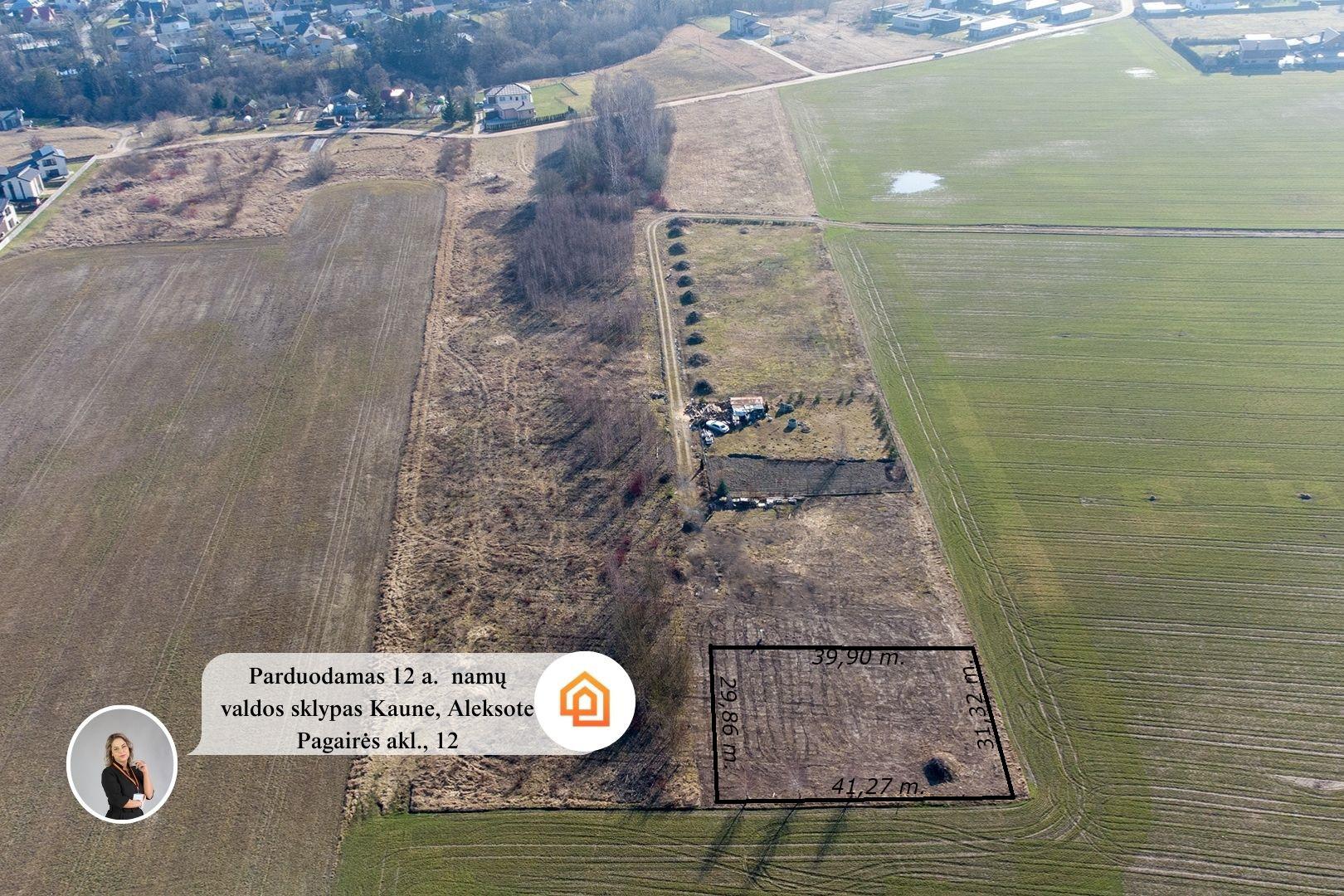 Parduodamas 12 a. namų valdos žemės sklypas Kaune, Pagairės. akl.