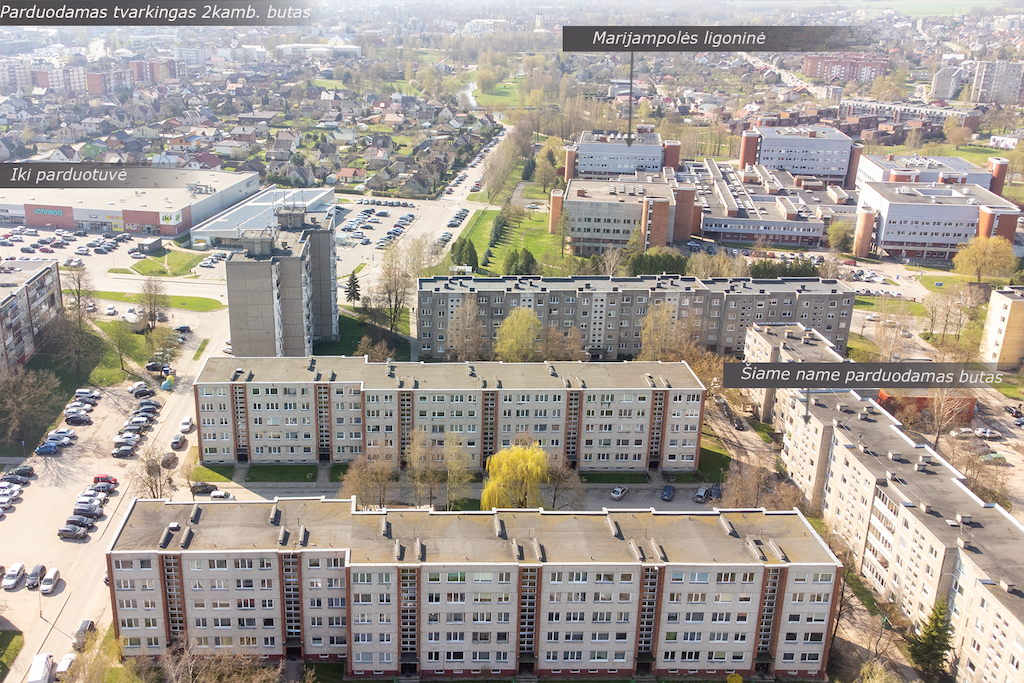 Parduodamas 2 kambarių butas Marijampolėje, R. Juknevičiaus g.