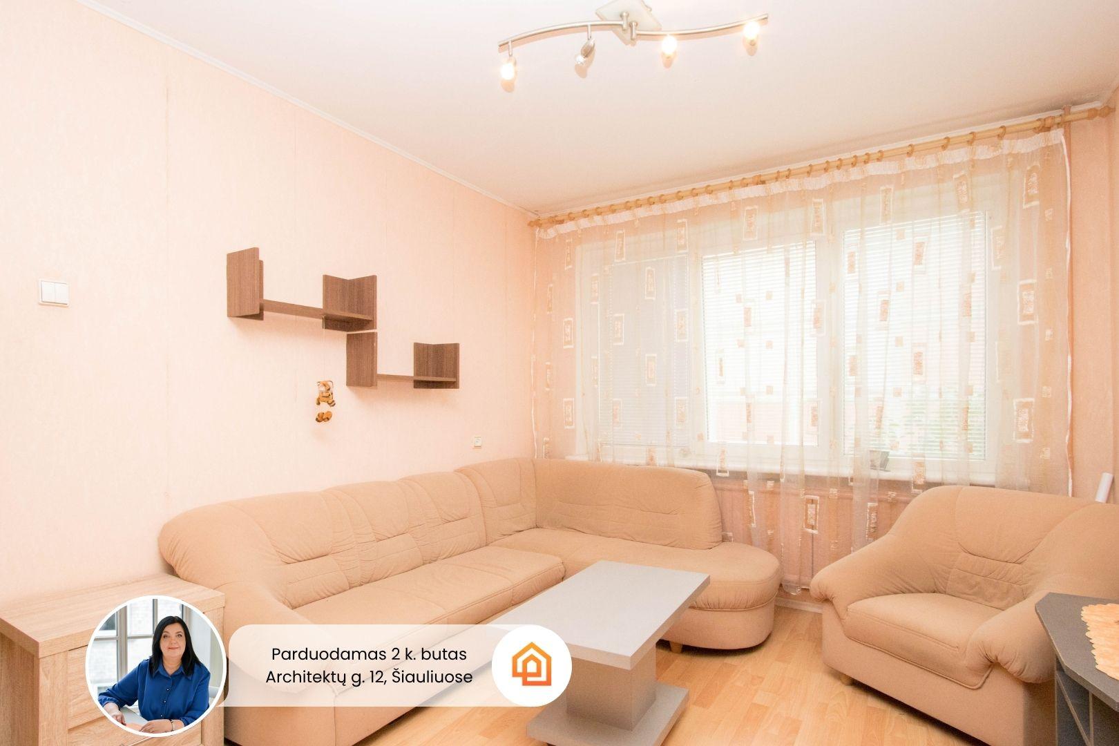 Parduodamas 2 kambarių butas Šiauliuose, Architektų g. 12