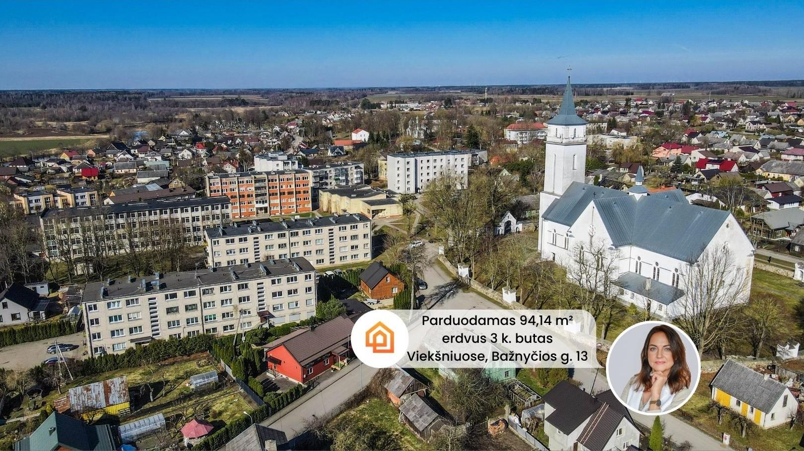 Parduodamas 3 kambarių butas Mažeikių r. sav., Viek&scaron;nių m., Bažnyčios g. 13