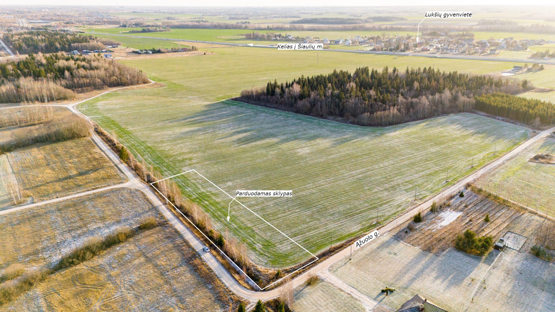 Parduodamas 43,5 arų žemės ūkio paskirties sklypas Ąžuolo g., Lukšių k., Šiaulių r.