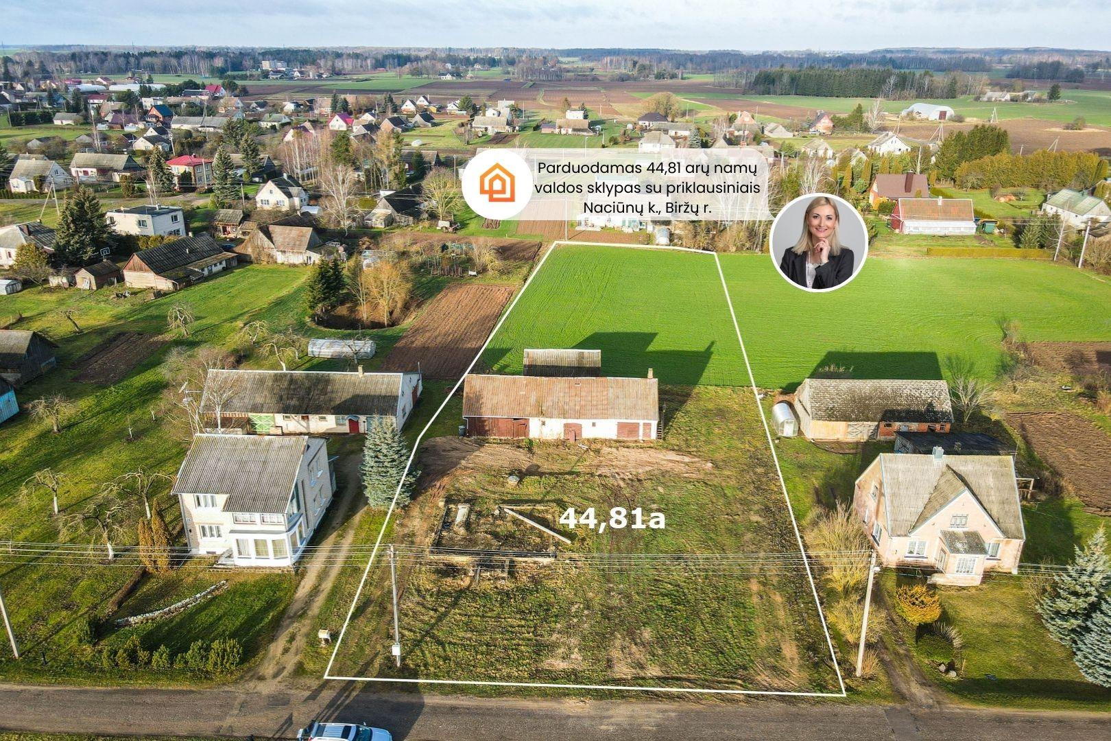 Parduodamas 44,81 arų namų valdos sklypas Sodo g., Naciūnų k., Biržų r.