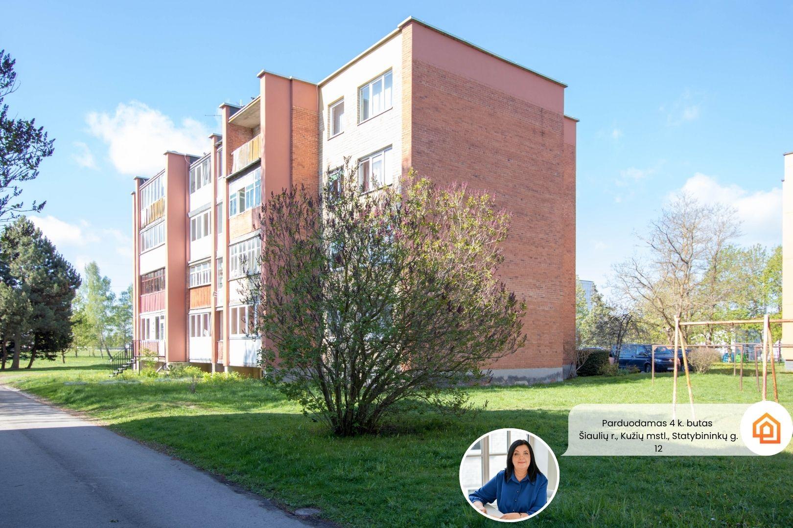Parduodamas erdvus 4 kambarių butas Kužiuose, Statybininkų g. 12, &Scaron;iaulių r.