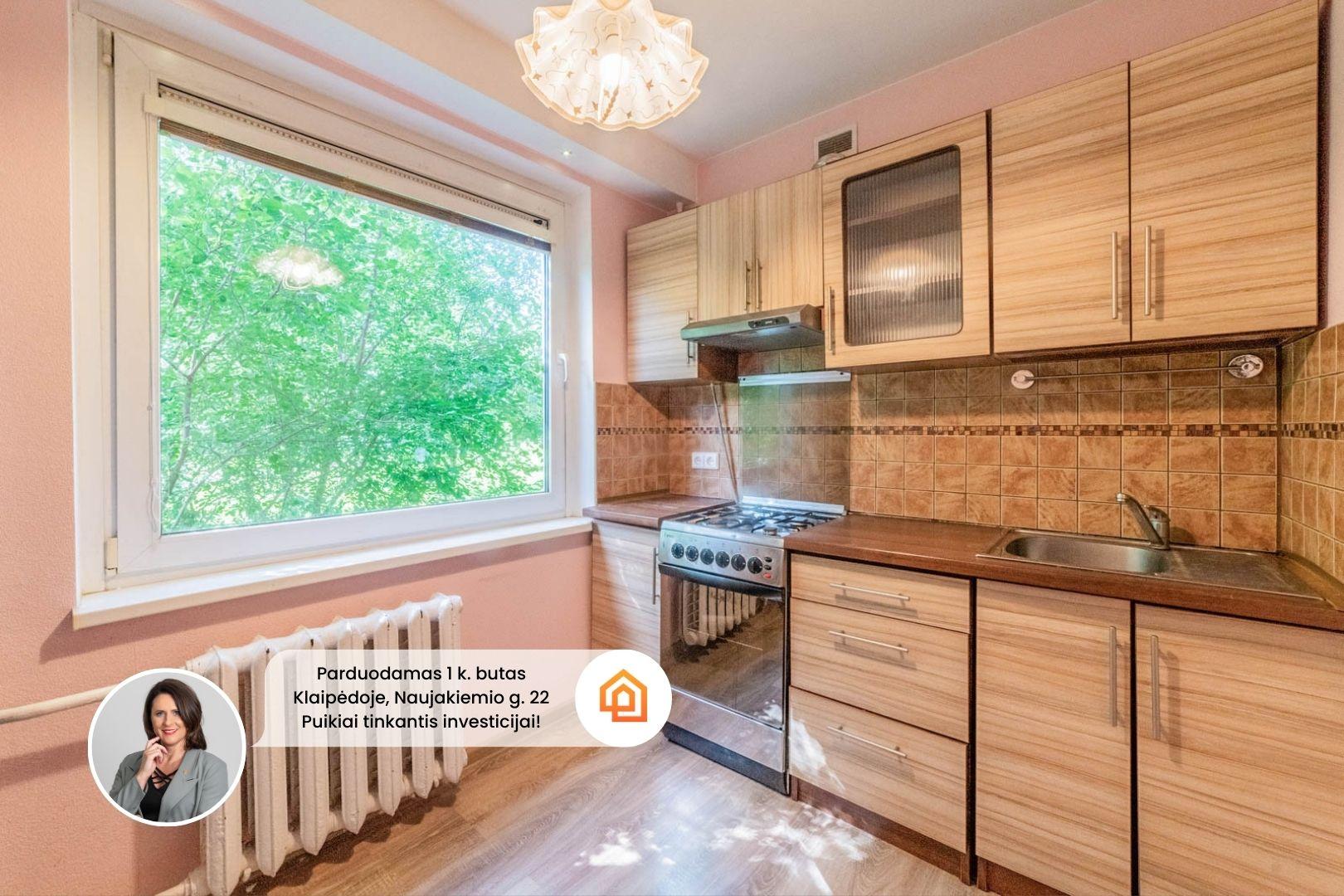 Parduodamas jaukus, šviesus ir tvarkingas 1 kambario butas Naujakiemio g. 22, Klaipėdoje