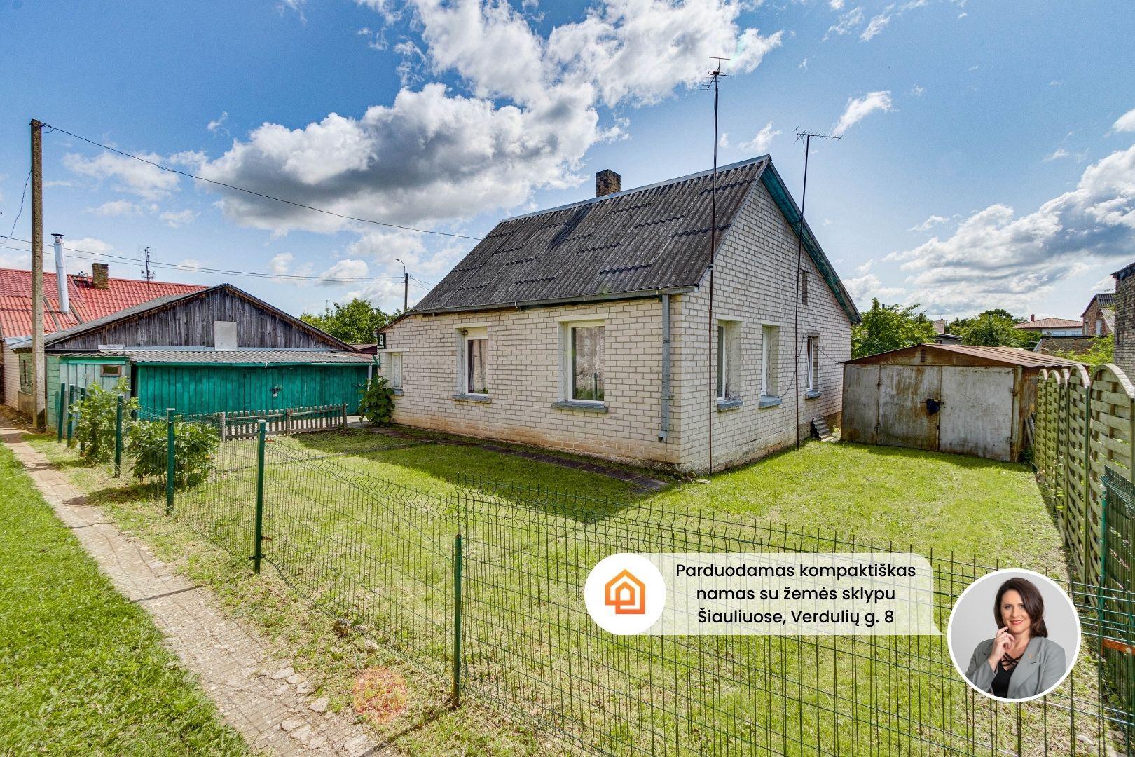Parduodamas kompaktiškas namas su žemės sklypu Šiauliuose, Verdulių g. 8