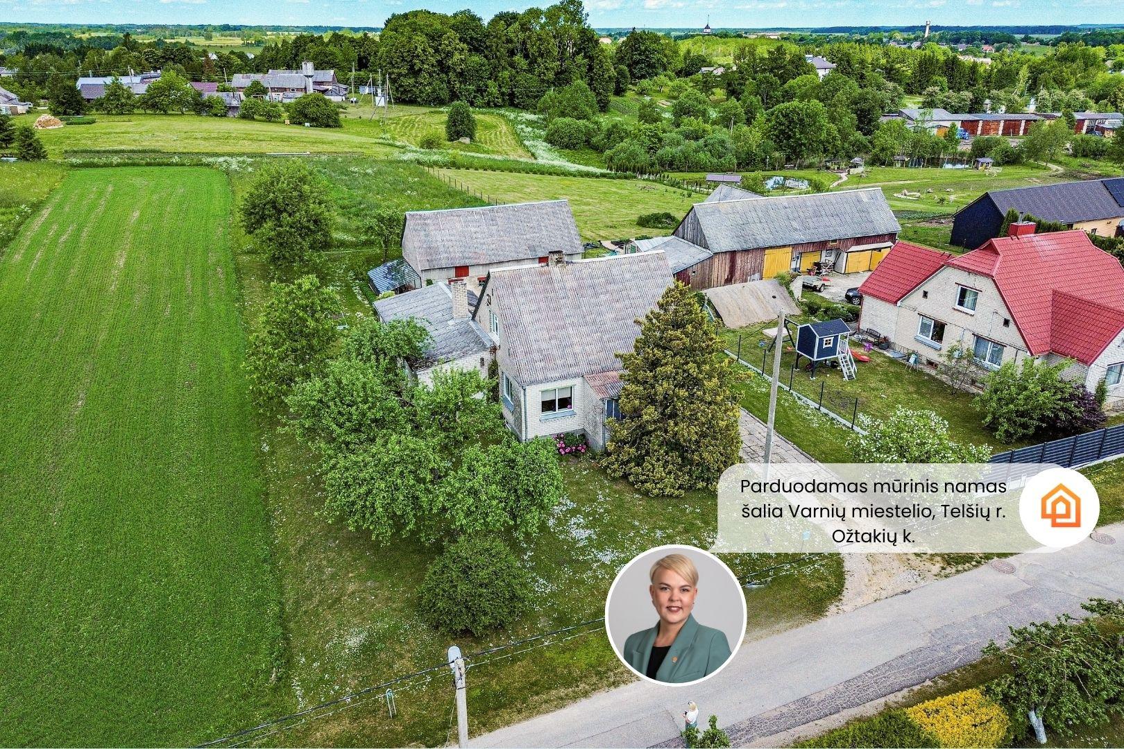 Parduodamas mūrinis namas su 29,40 arų sklypu &scaron;alia Varnių miestelio, Nakačios g. 9, Ožtakių k., Tel&scaron;ių r.