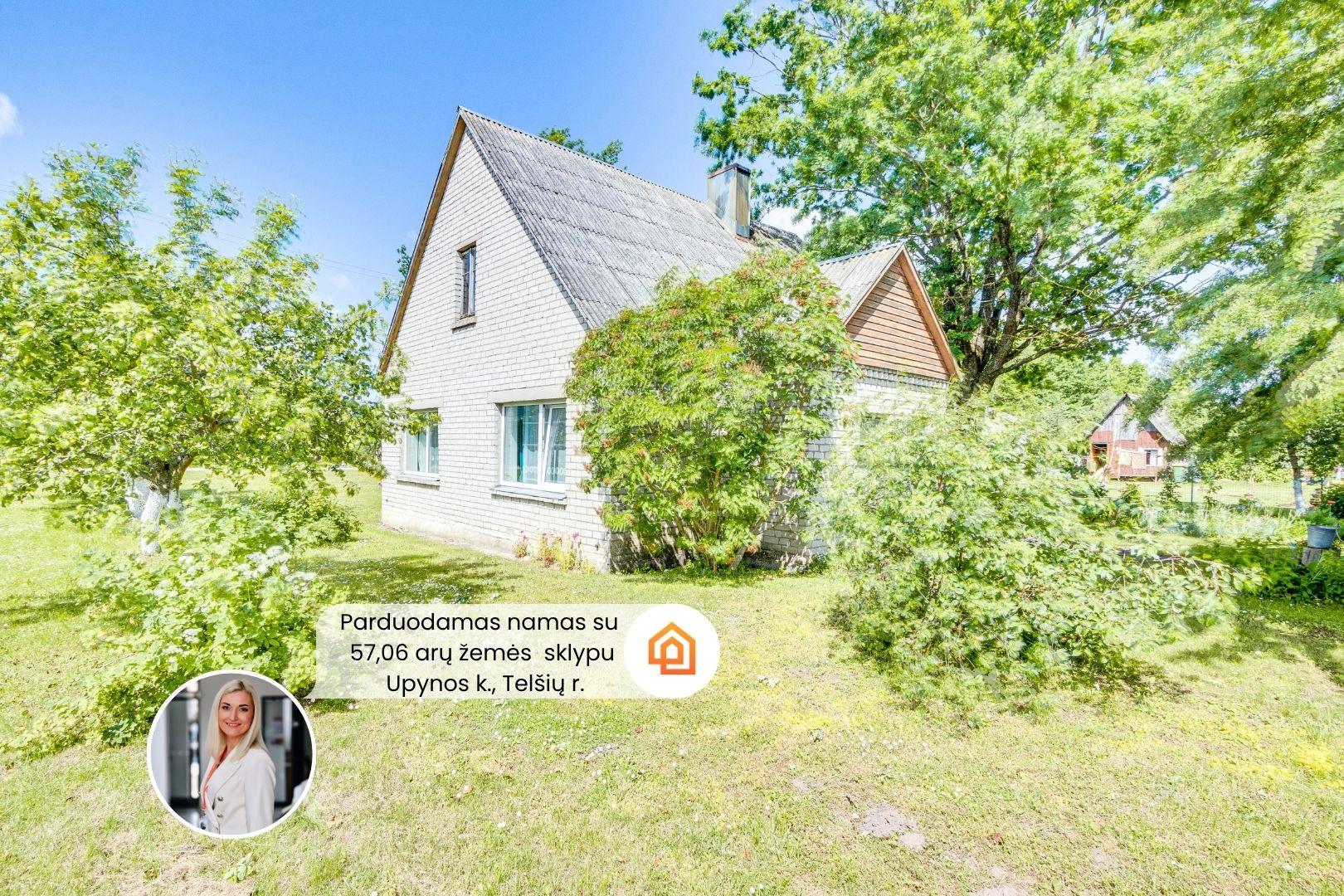 Parduodamas mūrinis namas su 57,06 arų žemės sklypu Kaštonų g., Upynos k., Telšių r.