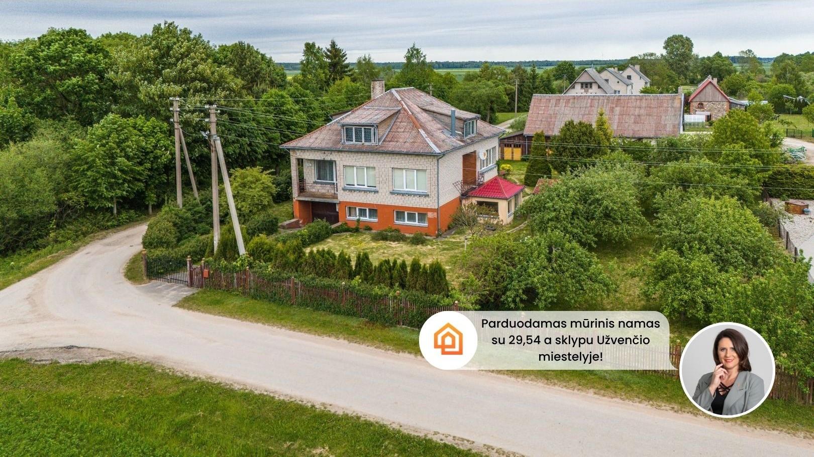 Parduodamas mūrinis namas su ūkiniu pastatu ir 29,54 arų sklypu Užventyje