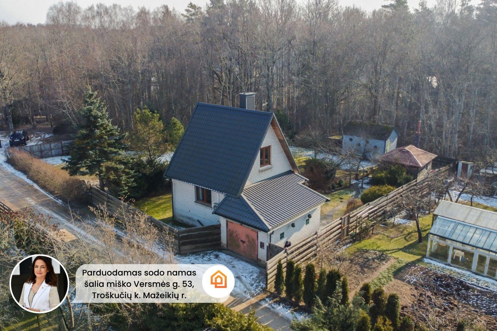 Parduodamas mūrinis sodo namas su sklypu šalia miško, Versmės g. 53, Troškučių k., Mažeikių r.
