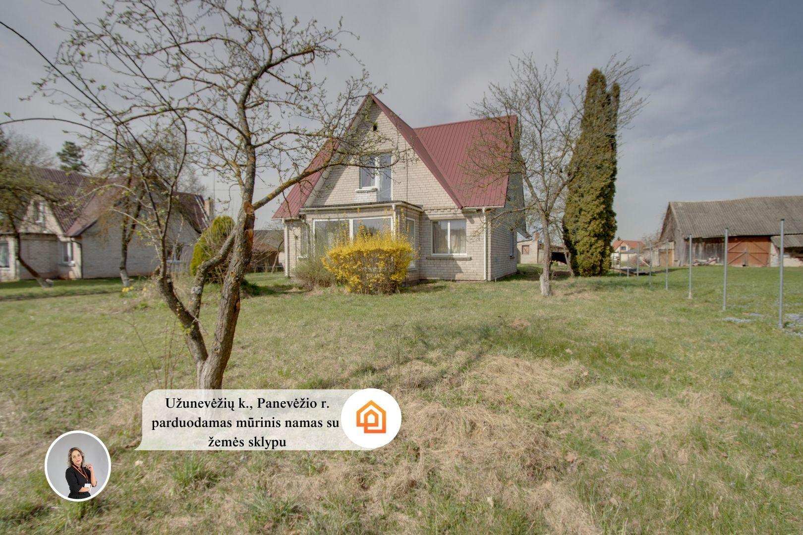 Parduodamas namas su 19 a. žemės sklypu Panevėžio r., Užunevėžio k.
