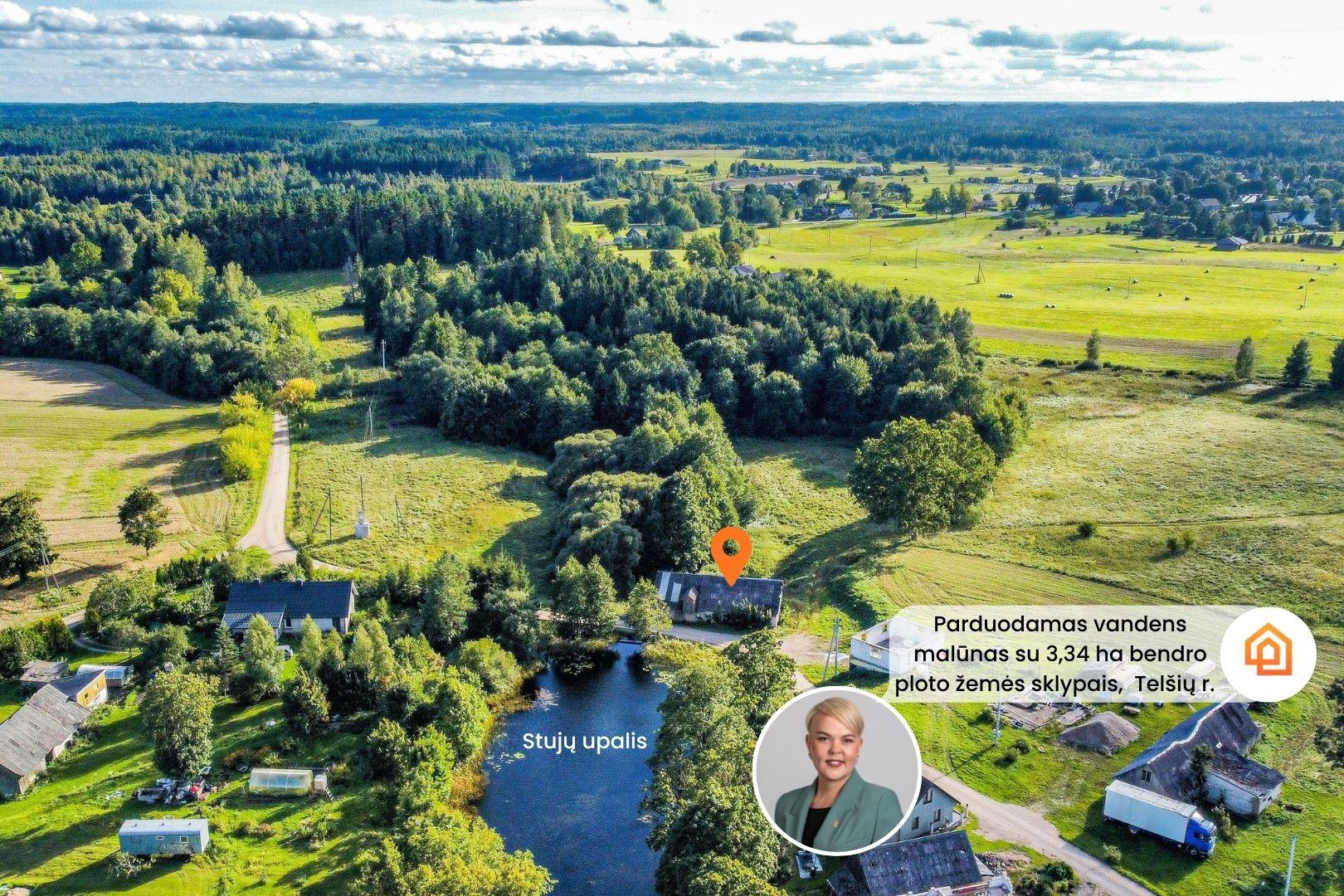 Parduodamas vandens malūnas su 3,34 ha bendro ploto sklypais Tel&scaron;ių r., Kuodžių k.