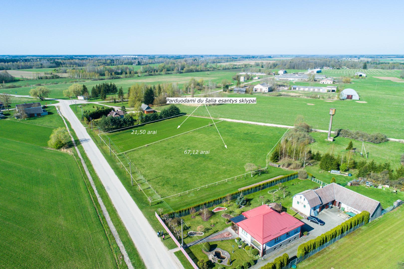 Parduodami du greta esantys sklypai, kurių bendras plotas 88,62 arų Kaštonų g., Lukonių k., Kupiškio r.