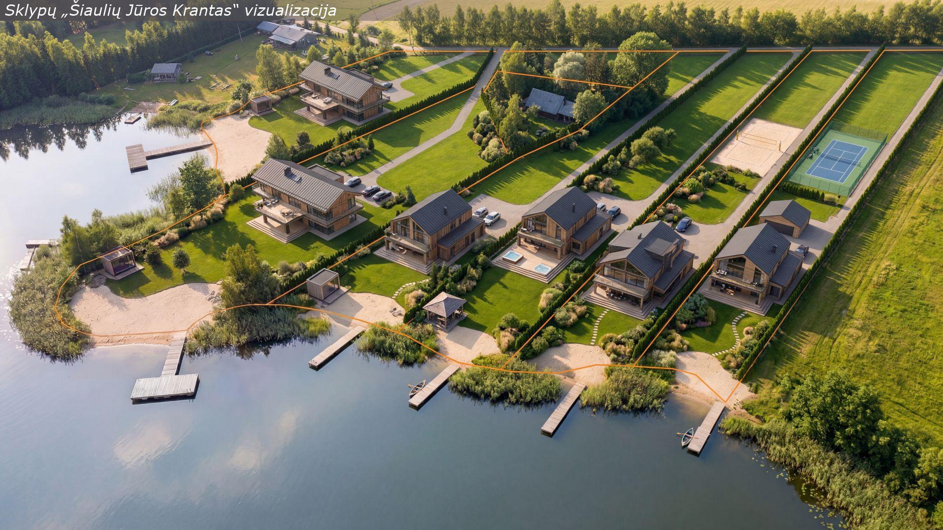 Parduodami unikalūs sklypai prie vandens telkinio, formuojamame 6 - ių erdvių sklypų, nedidelės koncentracijos kvartale - &bdquo;&Scaron;iaulių Jūros Krantas&ldquo;.