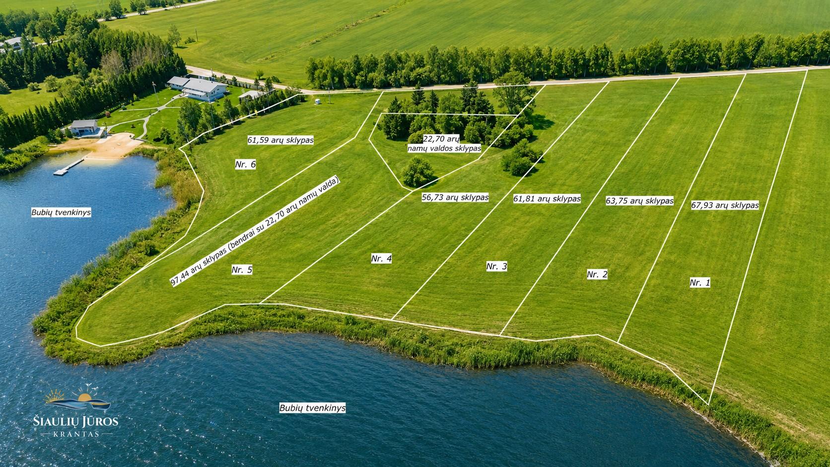 Parduodami unikalūs sklypai prie vandens telkinio, formuojamame 6 - ių erdvių sklypų, nedidelės koncentracijos kvartale - &bdquo;&Scaron;iaulių Jūros Krantas&ldquo;.