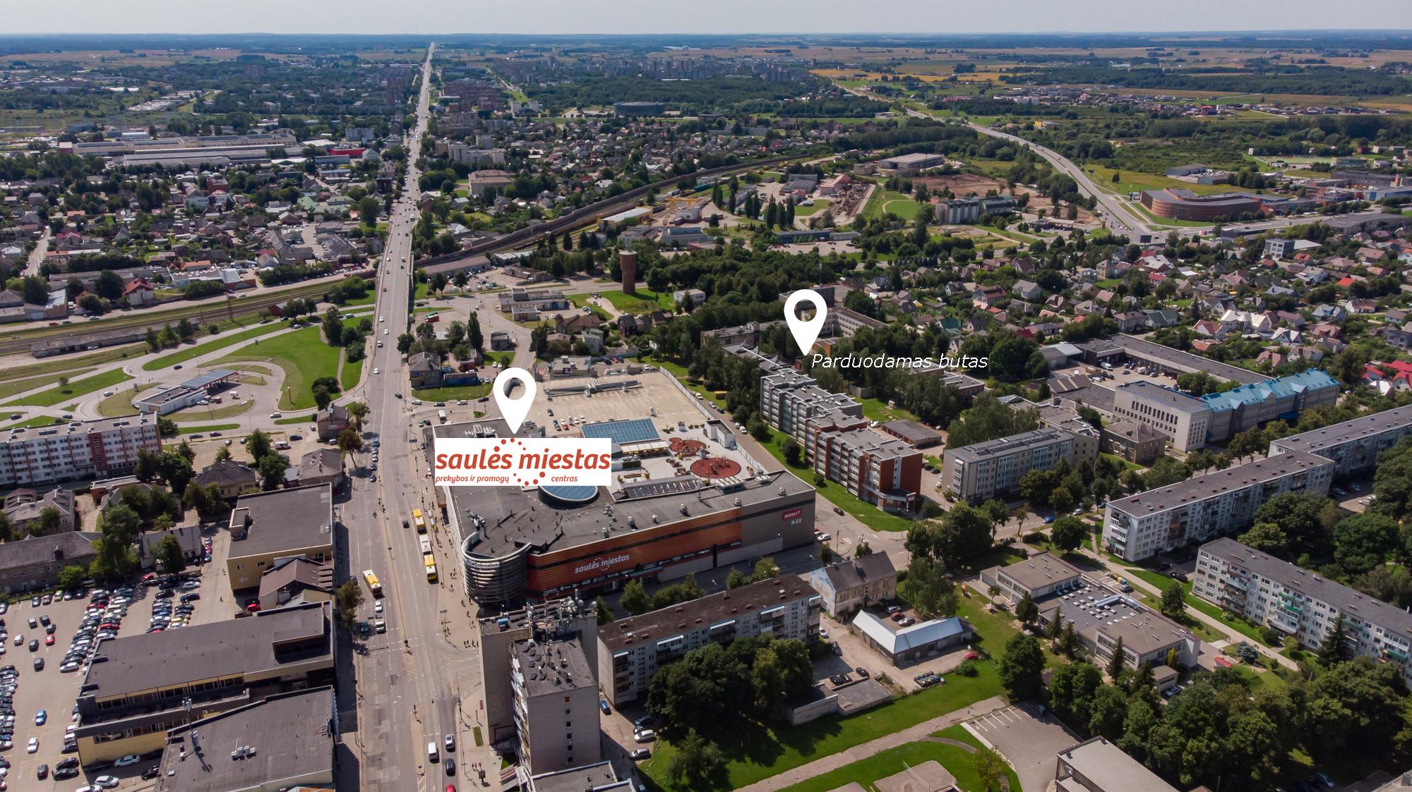 Parduodamas 2 kambarių butas - studija per 2 aukštus Šiauliuose, J. Greimo g. 63 A.