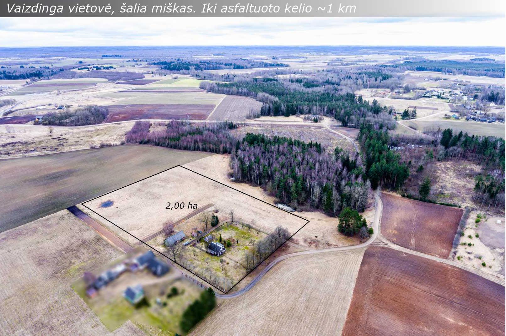 Šalia miško, vaizdingoje vietovėje parduodama sodyba Kelmės r. , Kuršių k.