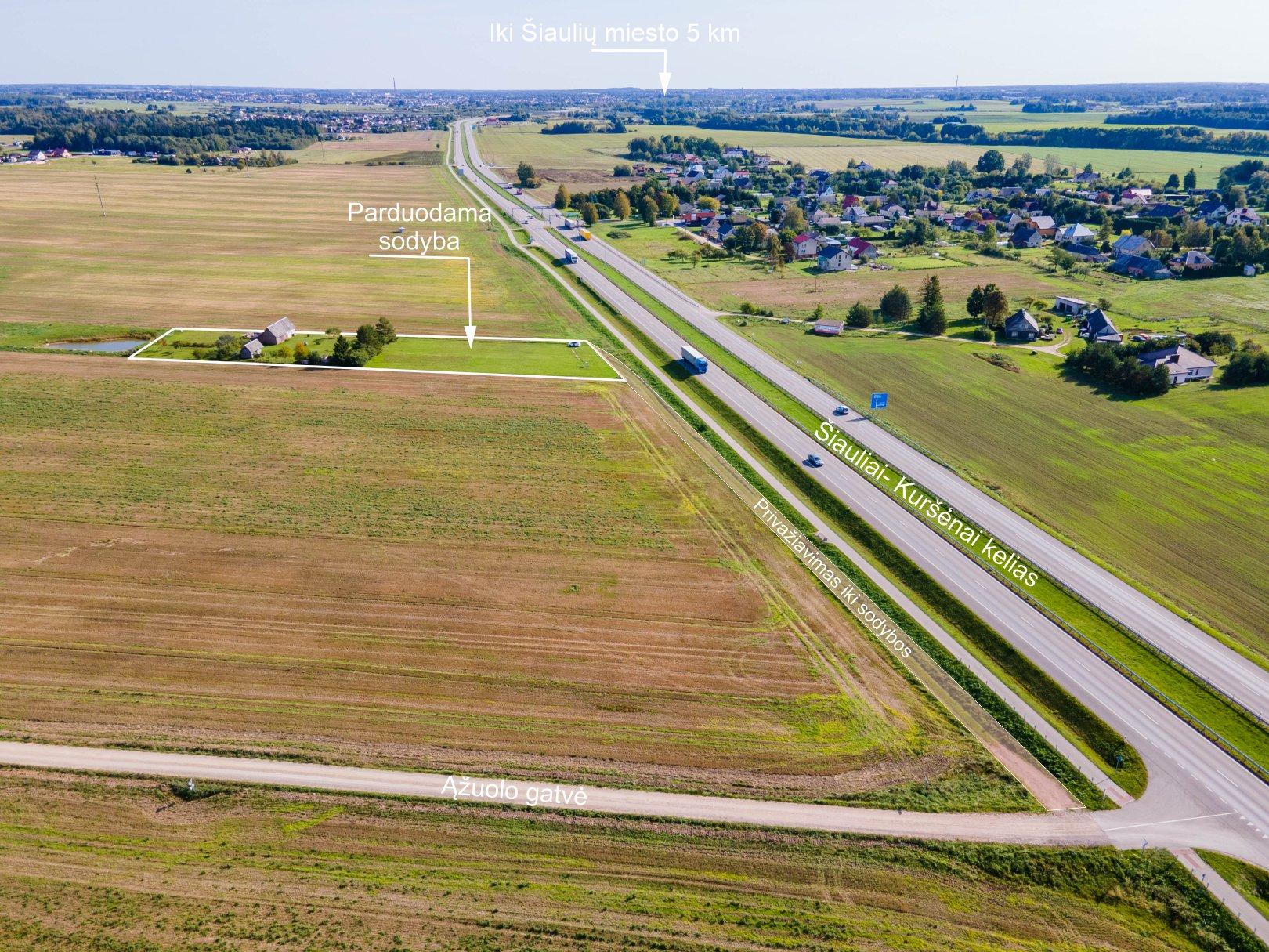 Šalia Šiaulių miesto, parduodama sodyba Šiaulių r., Lukšių k. Plento g.