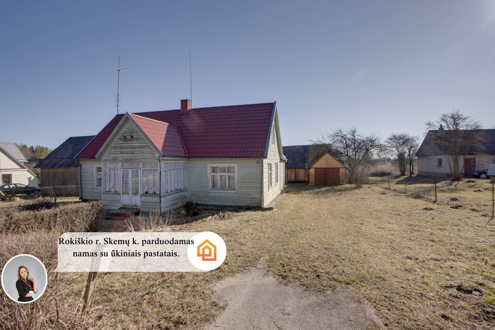 Skemų k. Rokiškio g., Rokiškio r. parduodamas vieno aukšto namas