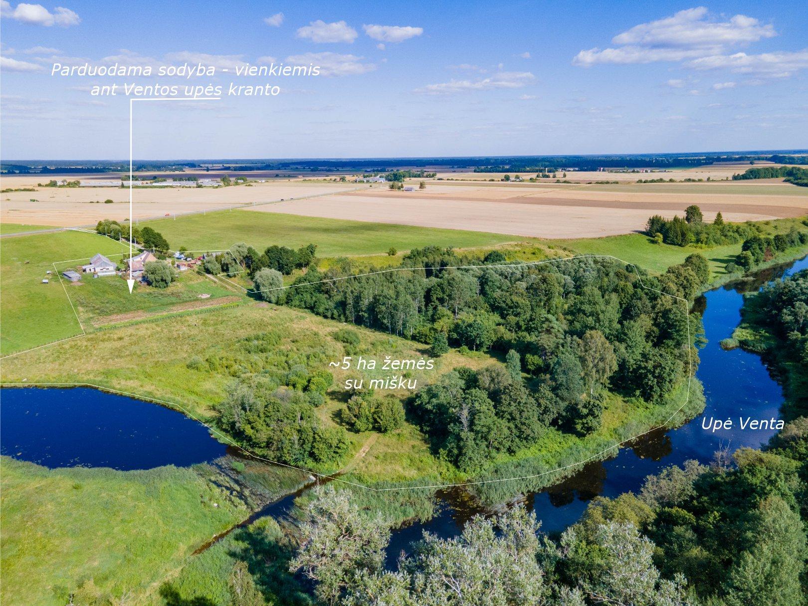 Su Ventos upės pakrante parduodama unikali sodyba su ~5 ha žemės ūkio paskirties sklypu su mišku Šiaulių r., Papalskių k.9