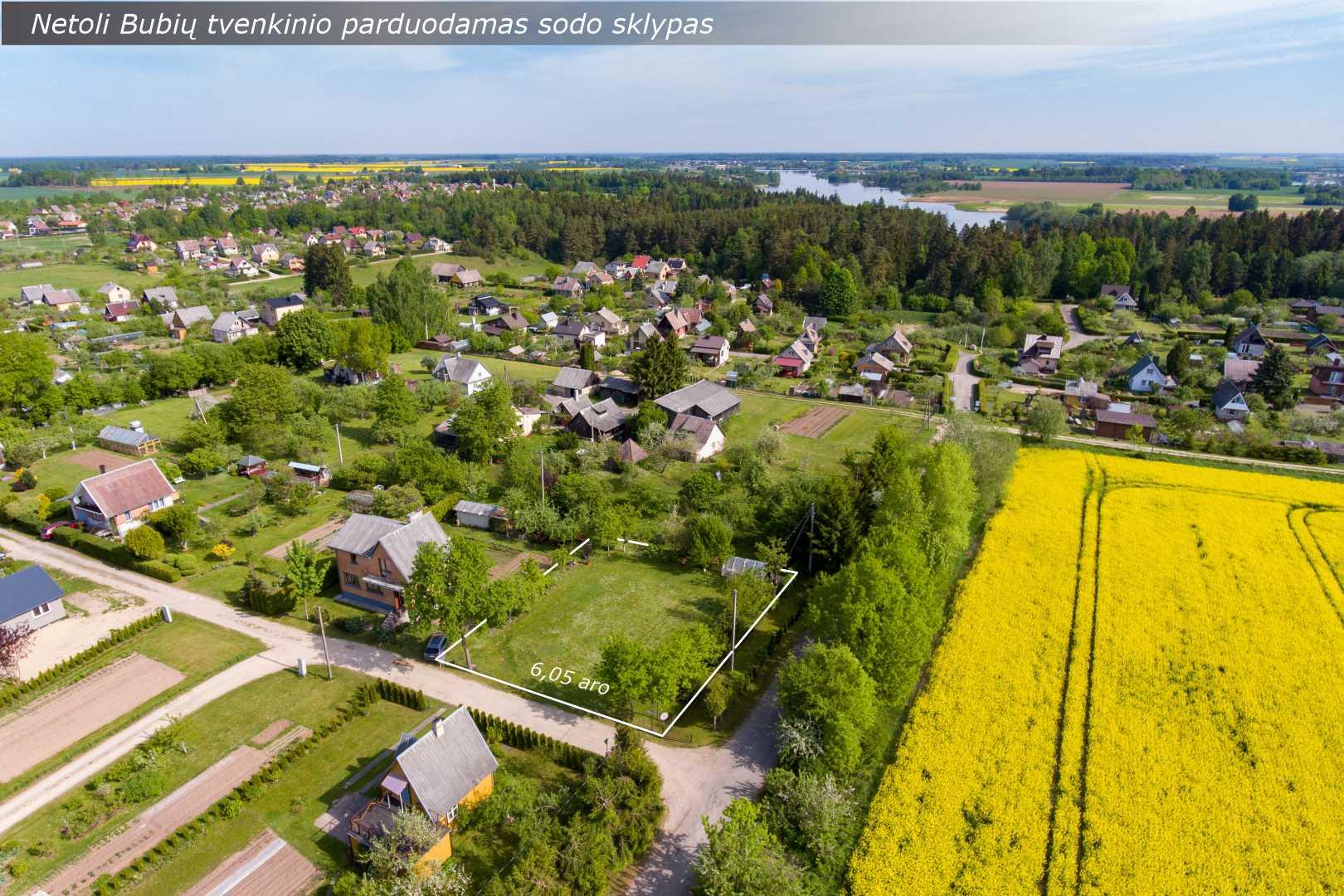 Vaizdingoje vietovėje, netoli Bubių tvenkinio parduodamas sodo sklypas Šiaulių r., Gervėnų k., Trumpoji g.