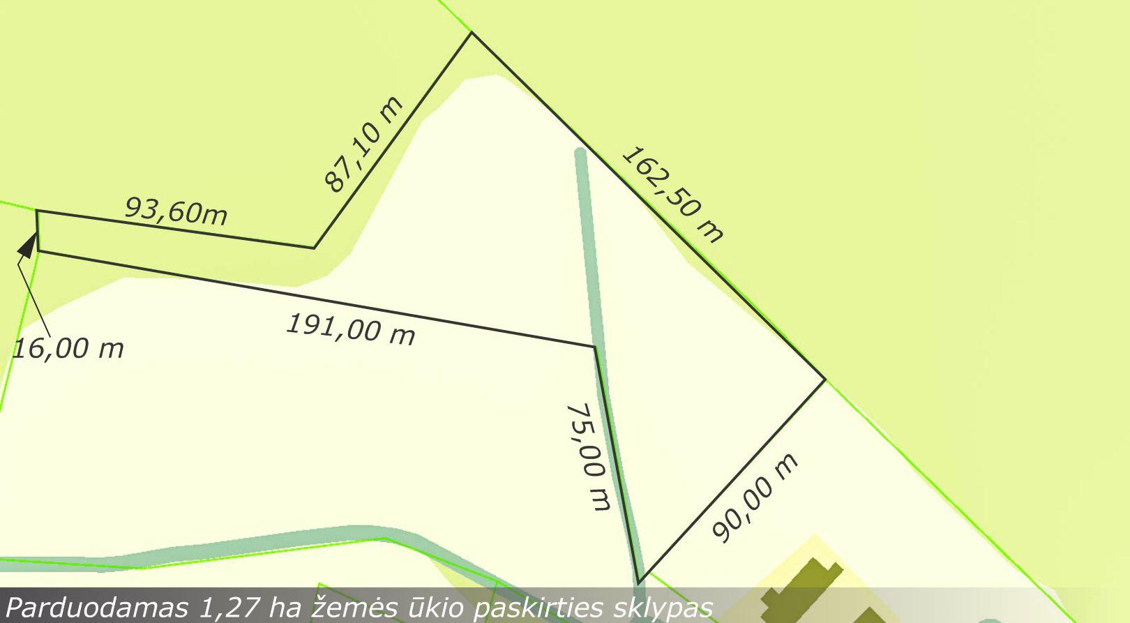 Žemės ūkio paskirties sklypas 1,27 ha, Petraičių k., Luokės sen., Telšių r.