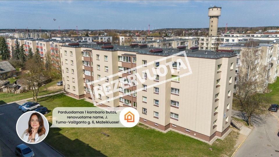 Parduodamas 1 kambario butas, renovuotame name, J. Tumo-Vaižganto g. 6, Mažeikiuose