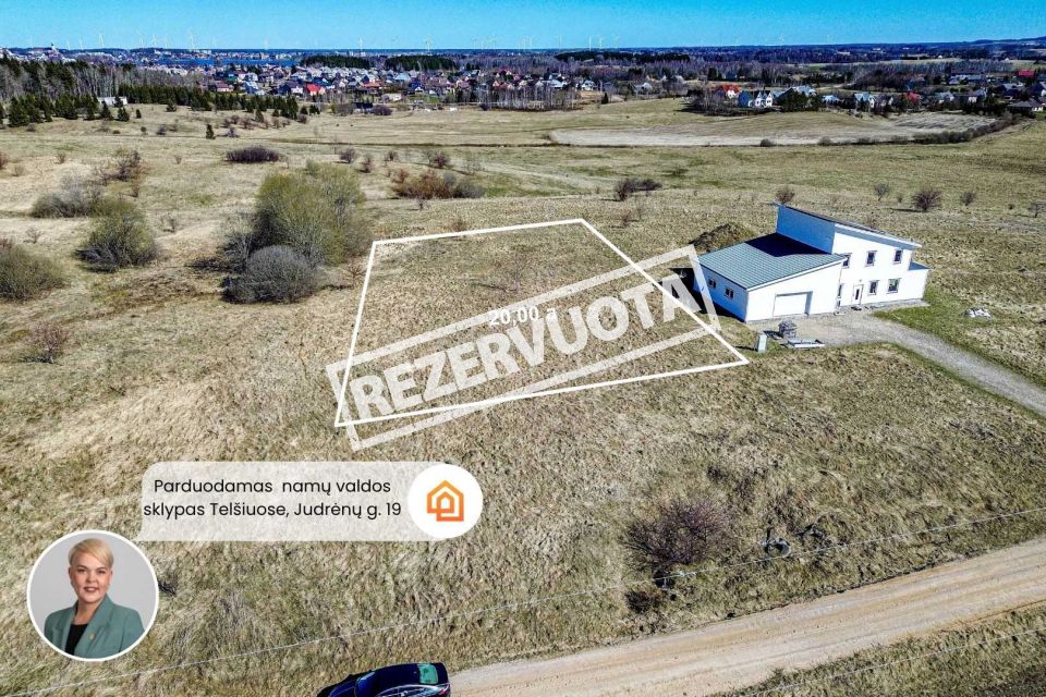Parduodamas 20 arų namų valdos sklypas Tel&scaron;iuose, Judrėnų g. 19