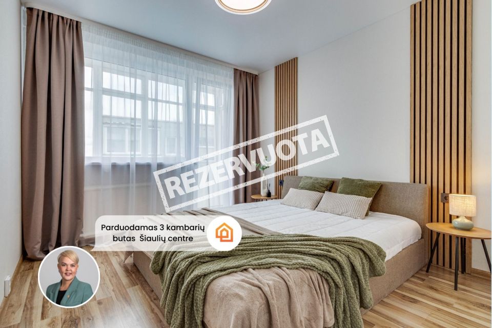 Parduodamas jaukus 3 kambarių butas miesto centre Šiauliuose, Dubijos g. 31.