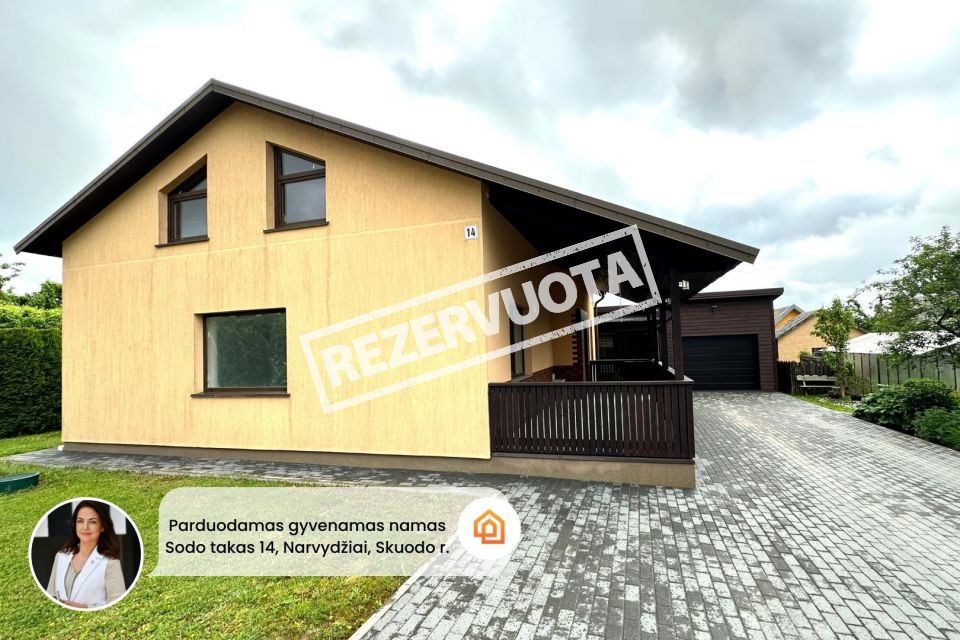 Parduodamas kompaktiškas 1 aukšto gyvenamasis namas Narvydžių k., Skuodo r., Sodo takas 14