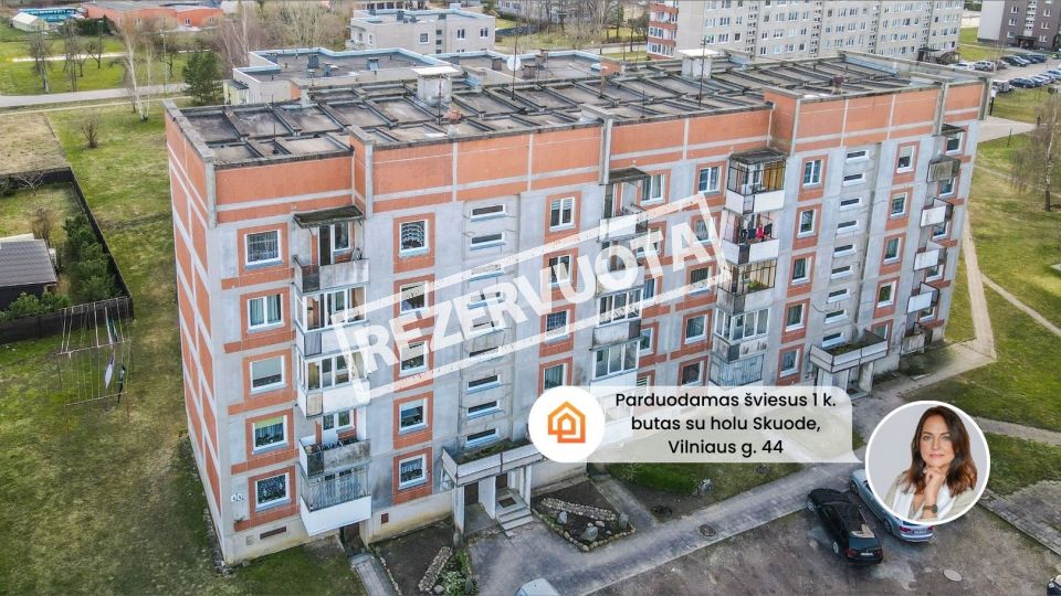 Parduodamas &scaron;viesus ir tvarkingas 1 kambario butas su holu Vilniaus g. 44, Skuode