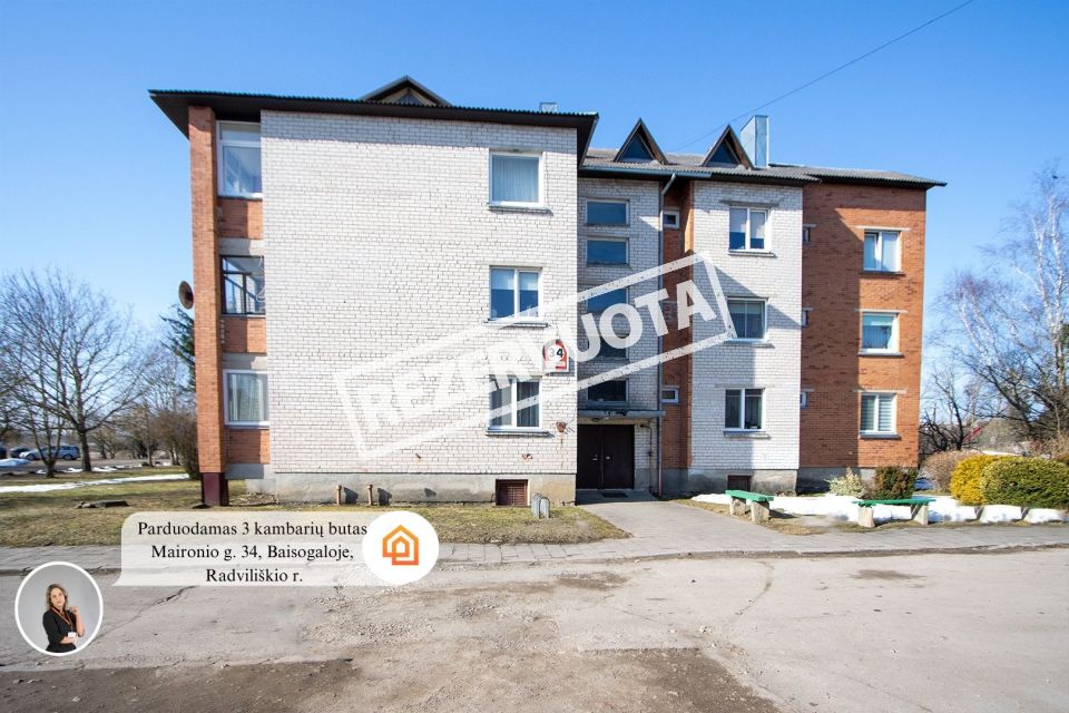 Parduodamas tvarkingas, &scaron;viesus ir labai &scaron;iltas 3 kambarių butas Maironio g. 34, Baisogaloje, Radvili&scaron;kio r.
