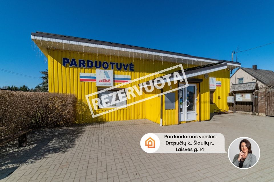 Parduodamos pilnai įrengtos prekybinės paskirties komercinės patalpos Laisvės g. 14, Drąsučiai, &Scaron;iaulių r.