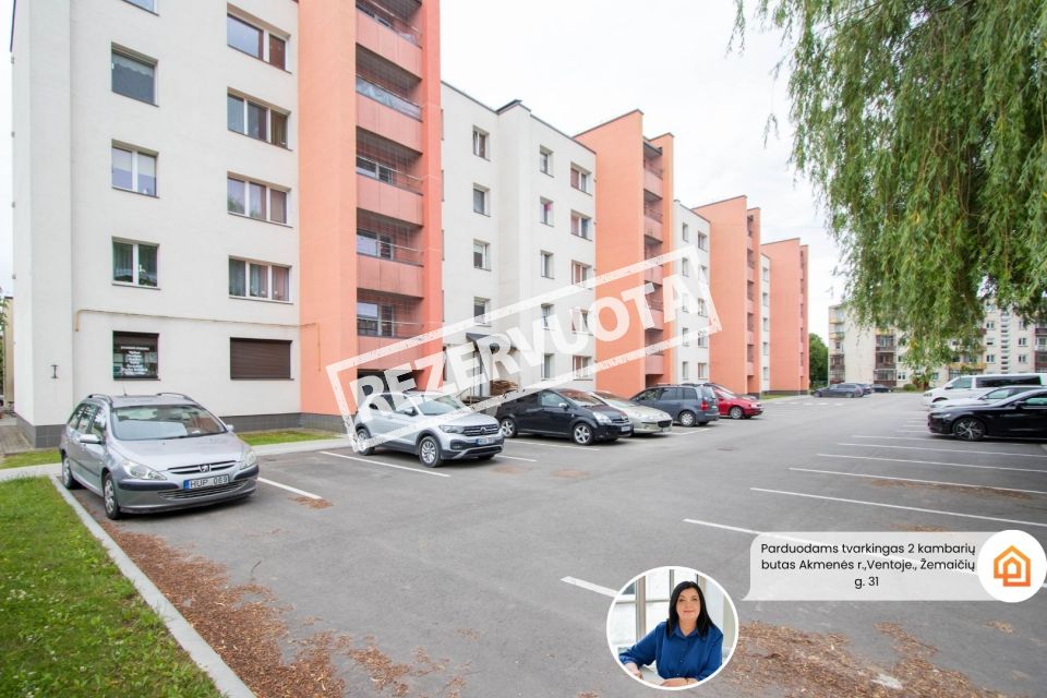 Renovuotame name! Parduodamas tvarkingas 2 kambarių butas Ventoje, Žemaičių g. 31, Akmenės r.