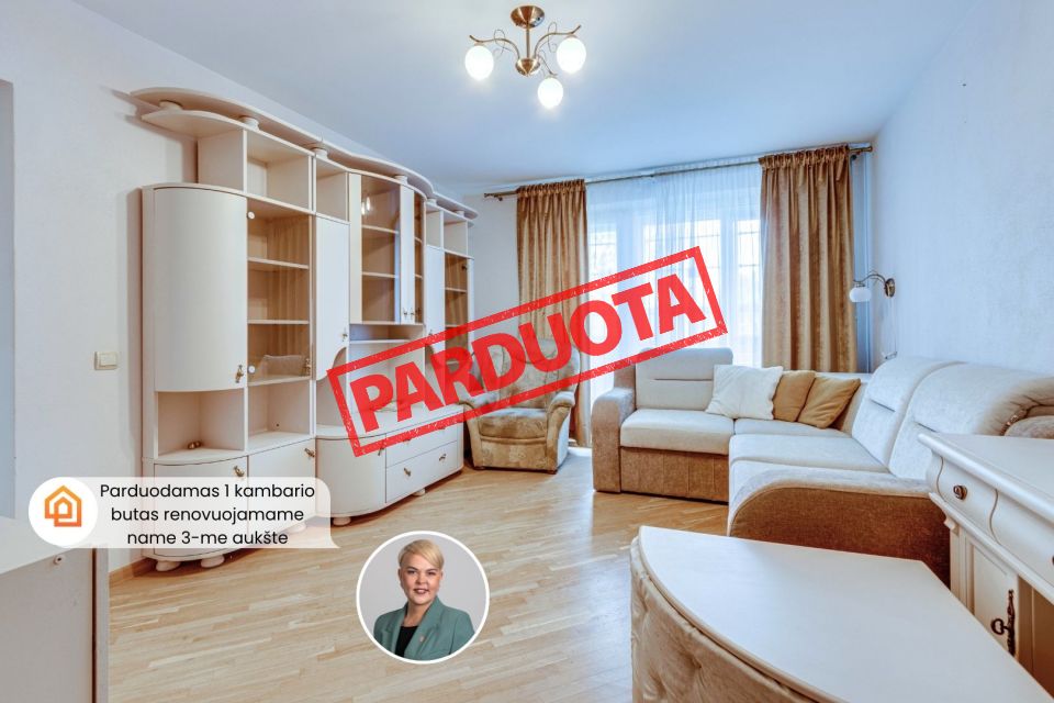 Parduodamas 1 kambario butas su balkonu Tel&scaron;iuose, Luokės g. 75