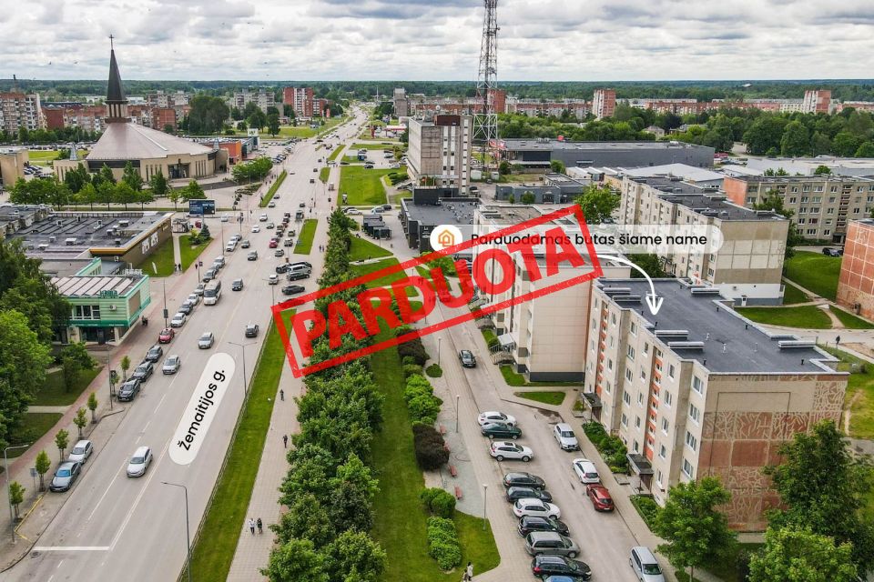 Parduodamas 2 kambarių butas Mažeikių miesto centre, Žemaitijos g. 30