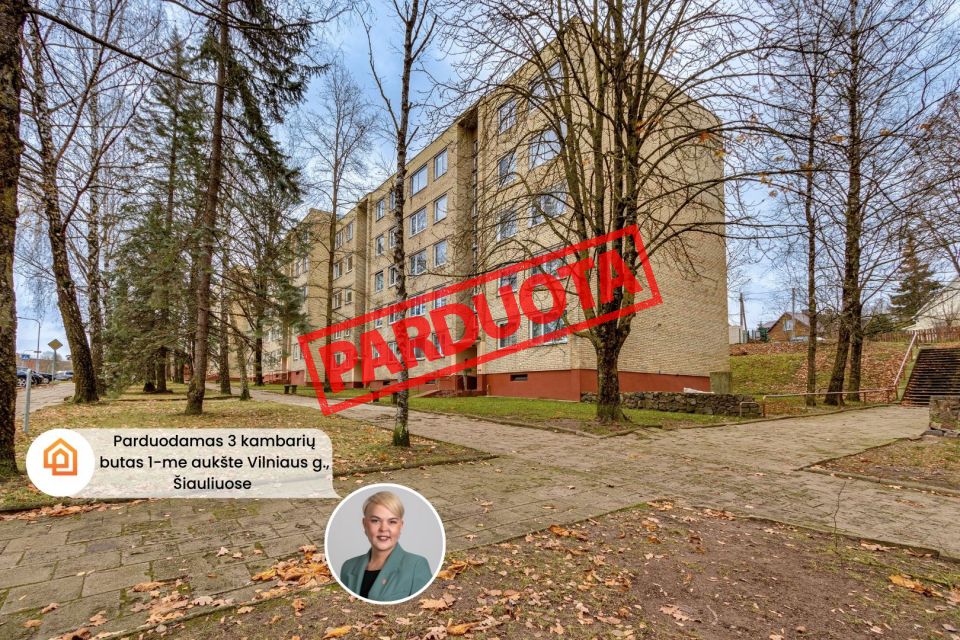 Parduodamas erdvus 3 kambarių butas mūriniame name &Scaron;iauliuose, Vilniaus g. 33