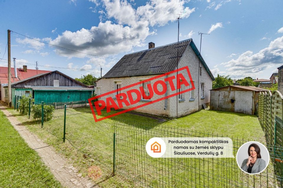 Parduodamas kompaktiškas namas su žemės sklypu Šiauliuose, Verdulių g. 8