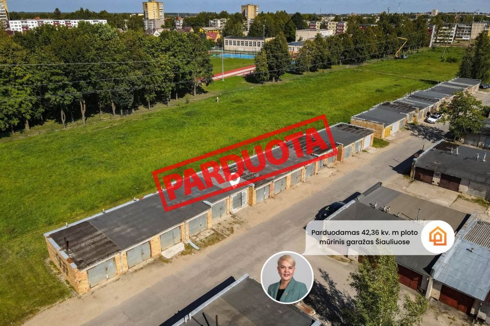 Parduodamas mūrinis 42,36 kv. m ploto garažas &Scaron;iauliuose
