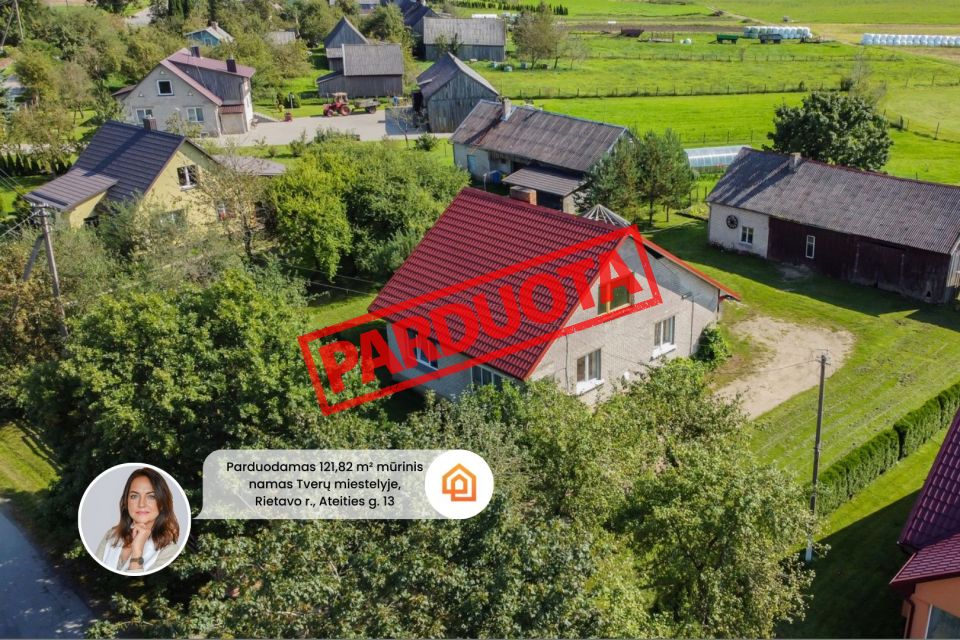 Parduodamas mūrinis namas Tverų mstl., Rietavo sav., Klaipėdos apskr.
