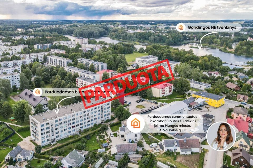 Parduodamas perplanuotas ir suremontuotas 2 k. butas A. Vai&scaron;vilos g., Plungės mieste