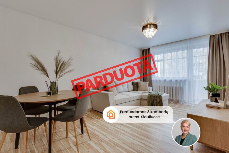 Parduodamas po kosmetinio remonto 3 kambarių butas Šiauliuose, Tilžės g. 38