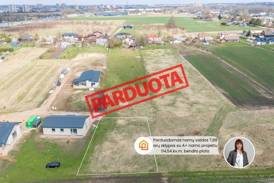 Parduodamas sklypas su namo projektu, naujų namų kvartale, &Scaron;iaulių r., Lieporių k., Sūduvių g. 30